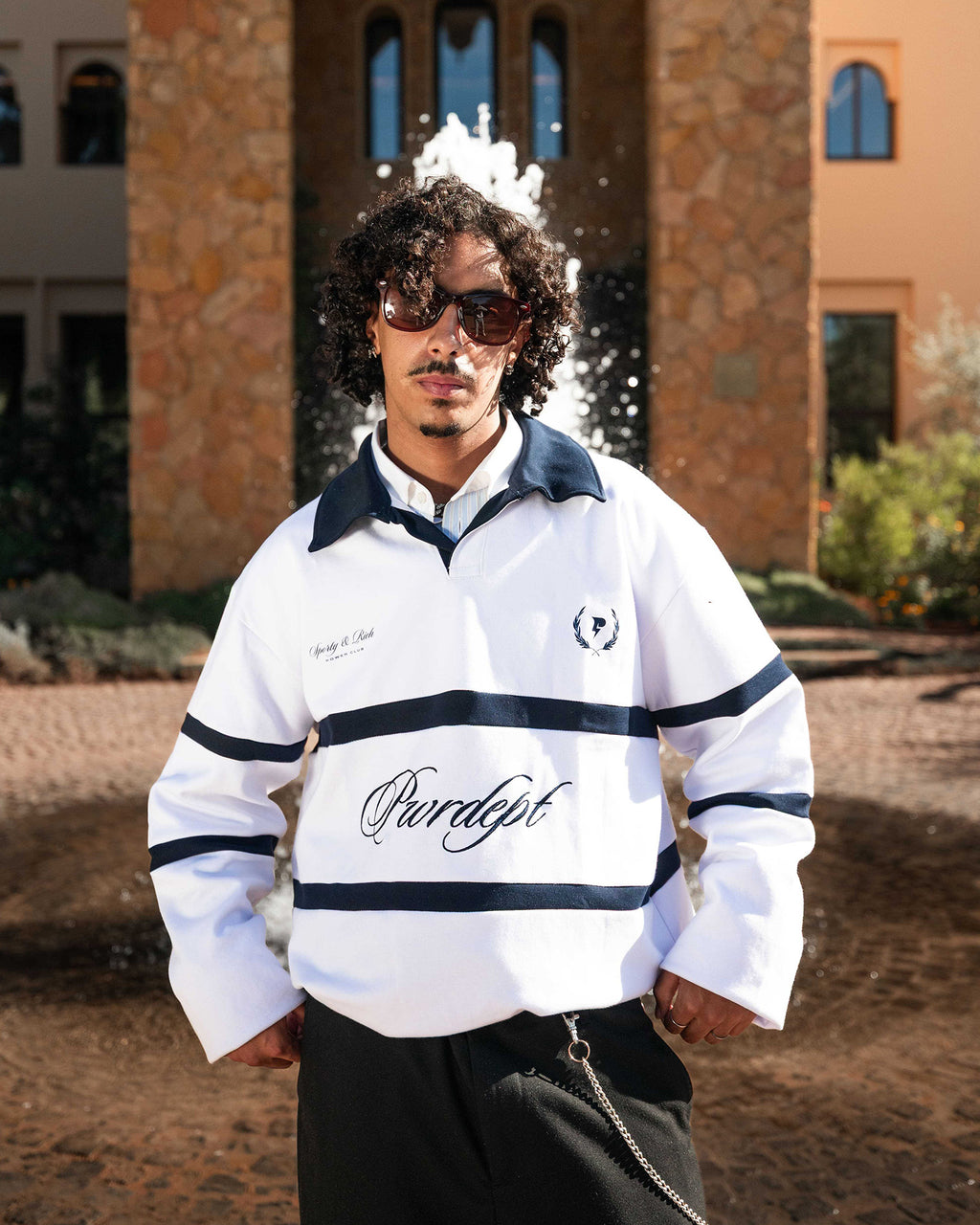 LONG SLEEVE POLO - WHITE