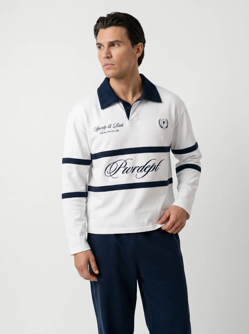 LONG SLEEVE POLO BLANC